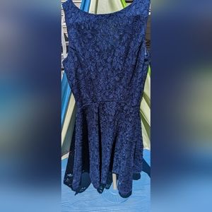 Speckless Juniors Sleeveless Navy Lace Dress